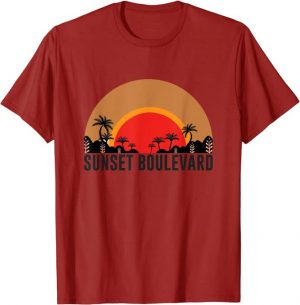 Sonnenuntergang, Sunset, Sommer, Strand, Palmen, Retro Print T-Shirt
