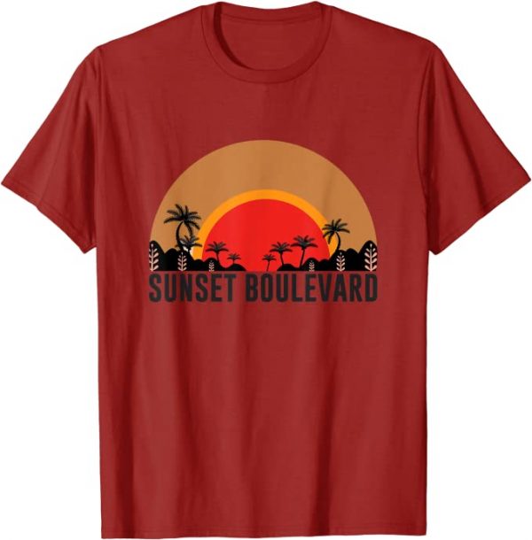 Sonnenuntergang, Sunset, Sommer, Strand, Palmen, Retro Print T-Shirt