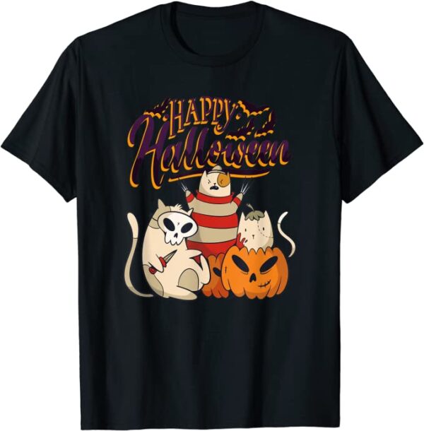 Happy Halloween gruslige Katzen Kinder Kostüm Halloween T-Shirt