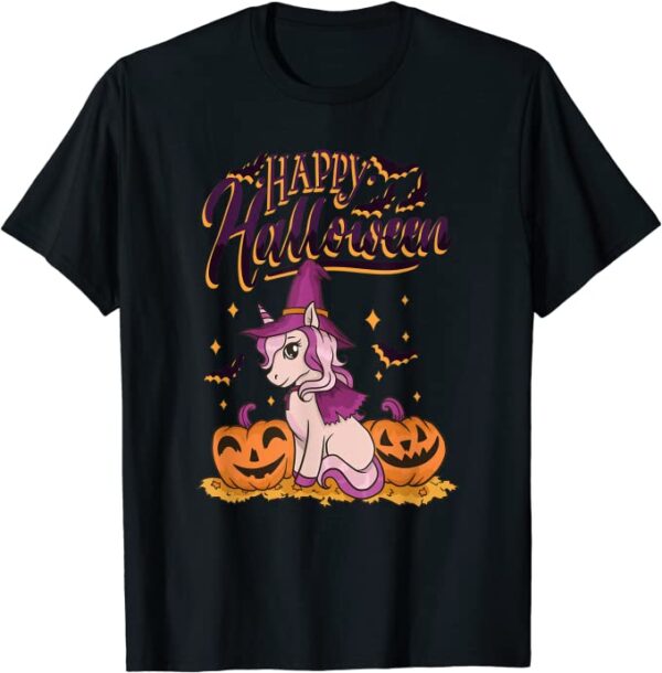 Happy Halloween grusliges Einhorn Kinder Kostüm Halloween T-Shirt