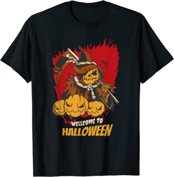 Welcome to Halloween - gruslige Vogelscheuche Halloween T-Shirt